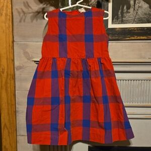 Crewcuts Vibrant Red and Blue Checkered Dress